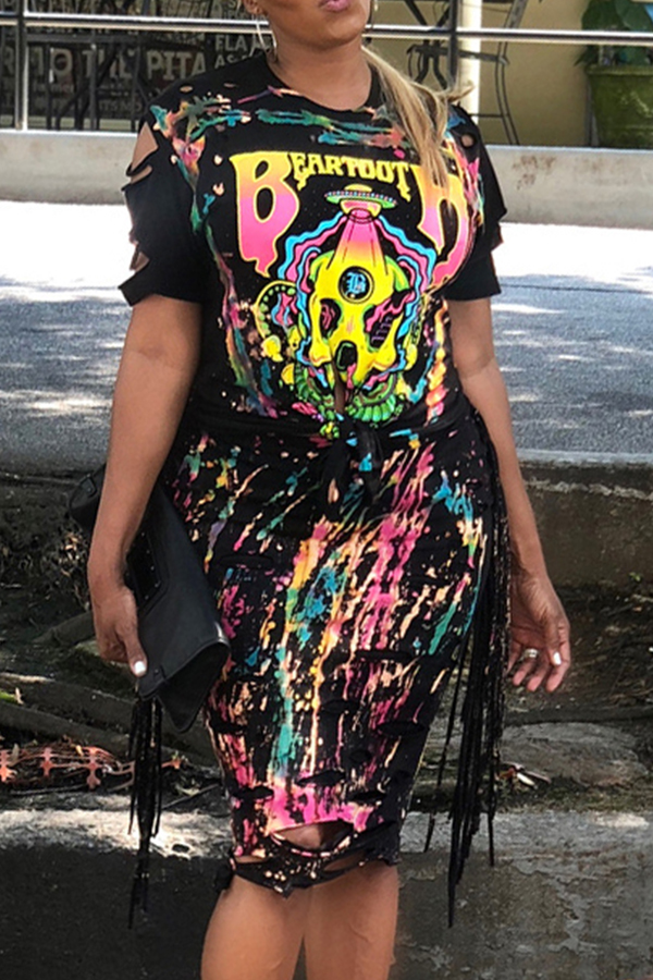 Lovely Fashion Printed Black Qmilch Two-piece Skirt Set
Lovely Fashion Printed Black Qmilch Two-piece Skirt Set