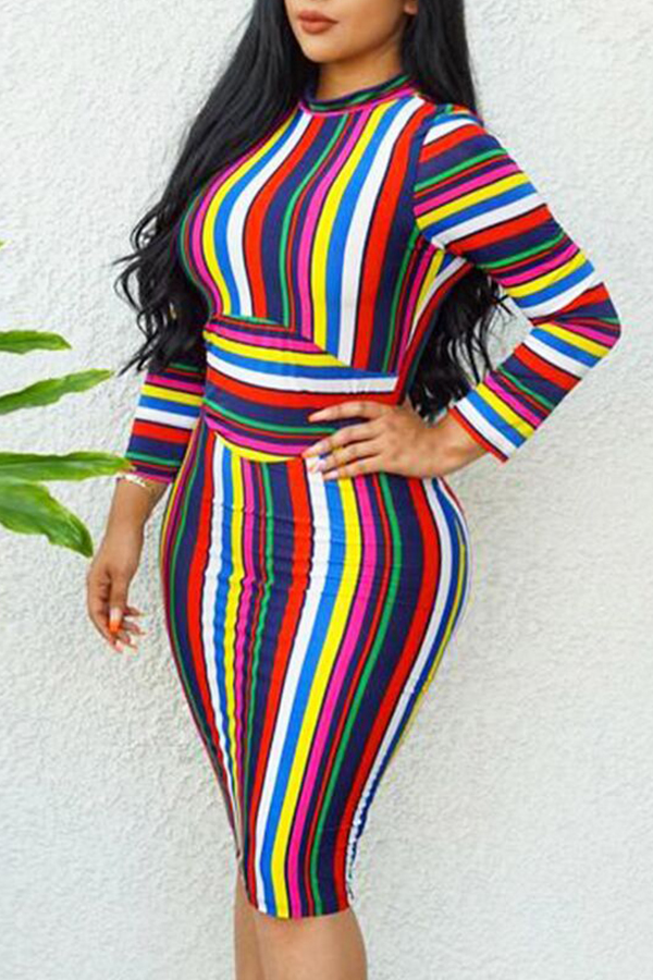 Lovely Euramerican Party Striped Multicolor Twilled Satin Knee Length Dress
Lovely Euramerican Party Striped Multicolor Twilled Satin Knee Length Dress