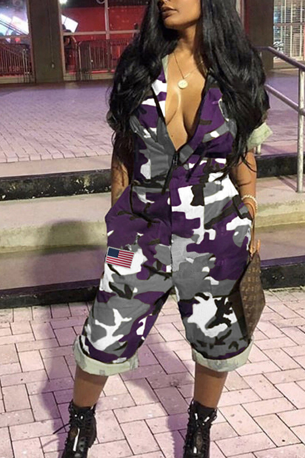 Lovely Casual Camouflage Printed Purple Loose One-piece Romper(With Elastic)
Lovely Casual Camouflage Printed Purple Loose One-piece Romper(With Elastic)