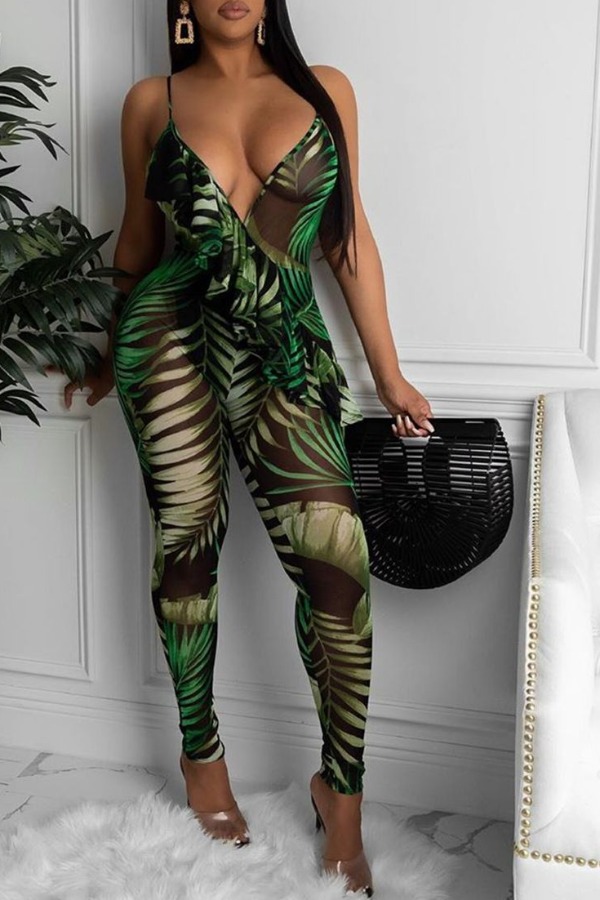 lovely Trendy Plants Print Blackish Green One-piece Jumpsuit, Black green
lovely Trendy Plants Print Blackish Green One-piece Jumpsuit, Black green