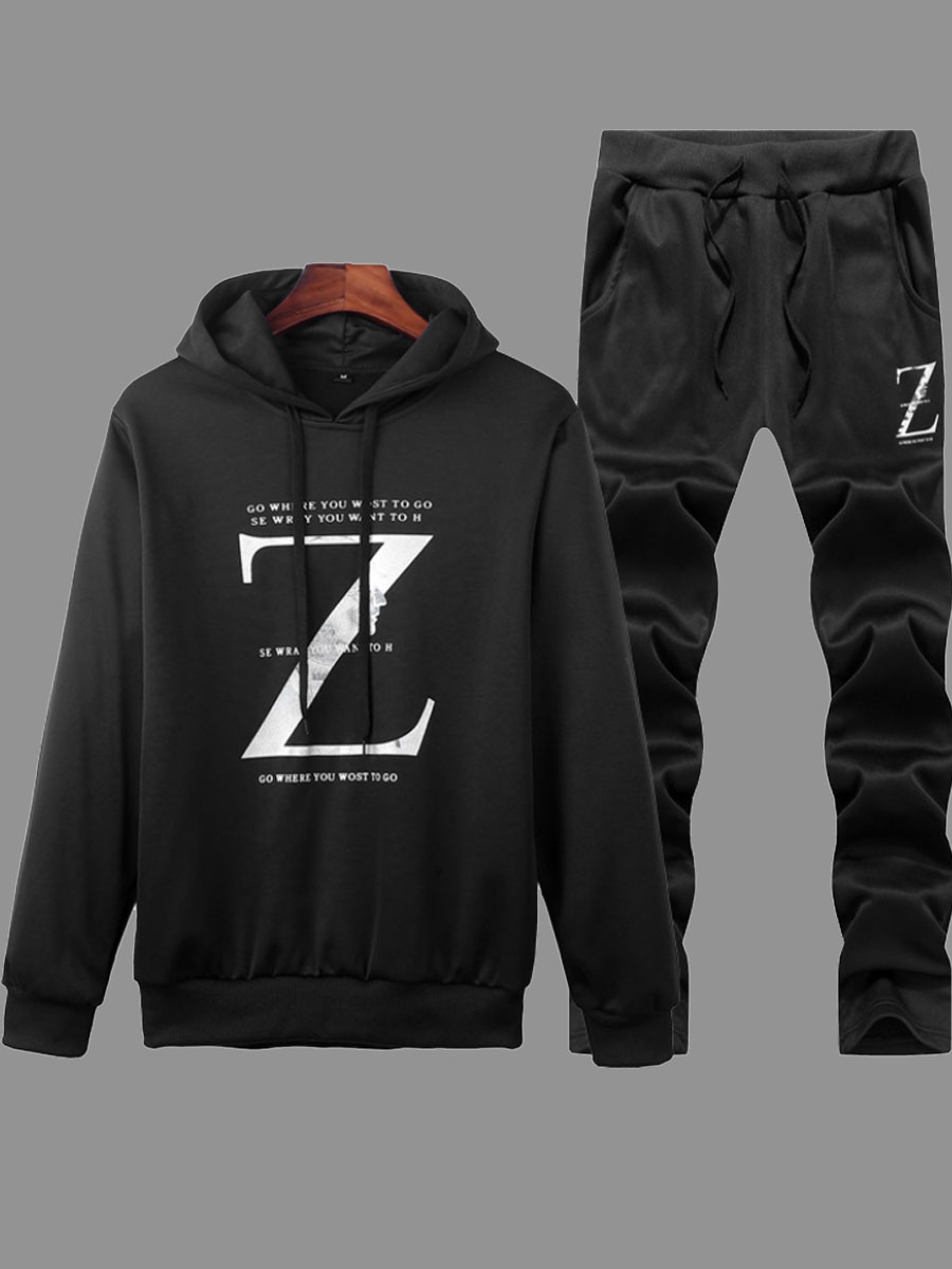 Lovely Men Sportswear Hooded Collar Letter Print Pitch-black Two-piece Pants Set
Lovely Men Sportswear Hooded Collar Letter Print Pitch-black Two-piece Pants Set