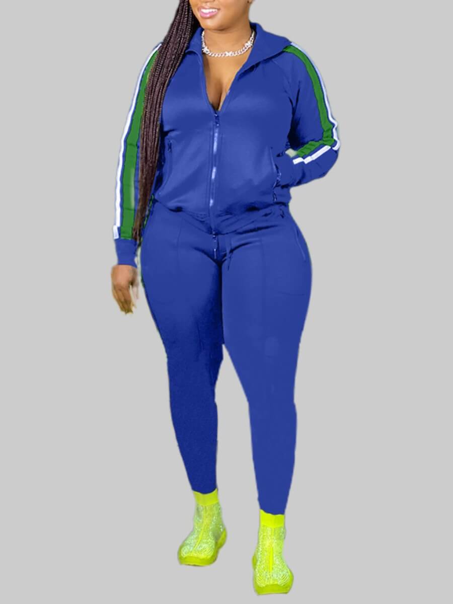 Lovely Sportswear Hooded Collar Patchwork Blue Plus Size Two-piece Pants Set
Lovely Sportswear Hooded Collar Patchwork Blue Plus Size Two-piece Pants Set