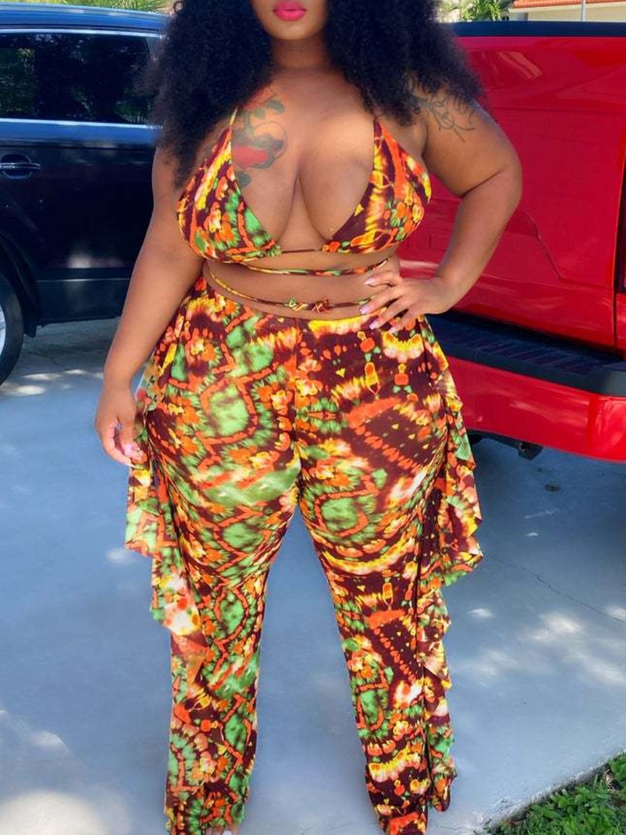 lovely Sexy Print Bandage Design Multicolor Plus Size Two-piece Pants Set, Multi
lovely Sexy Print Bandage Design Multicolor Plus Size Two-piece Pants Set, Multi