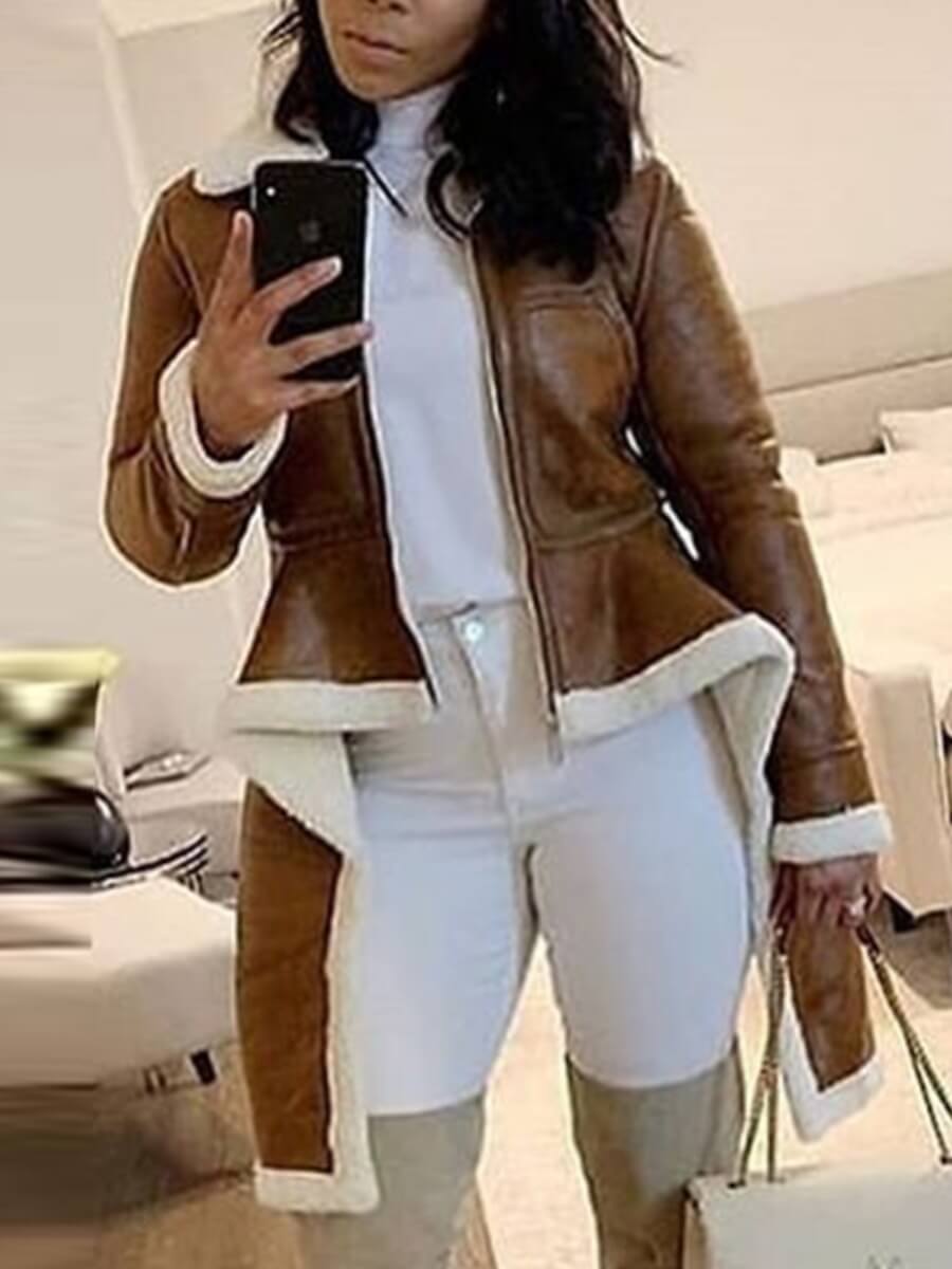 Lovely Stylish Turndown Collar Zipper Design Asymmetrical Brown Plus Size Coat
Lovely Stylish Turndown Collar Zipper Design Asymmetrical Brown Plus Size Coat