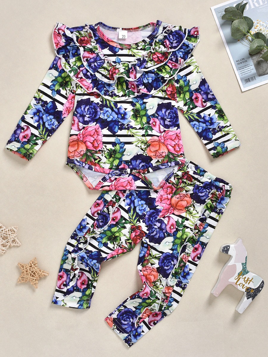 lovely Casual O Neck Floral Print Multicolor Girl Two-piece Pants Set, Multi
lovely Casual O Neck Floral Print Multicolor Girl Two-piece Pants Set, Multi