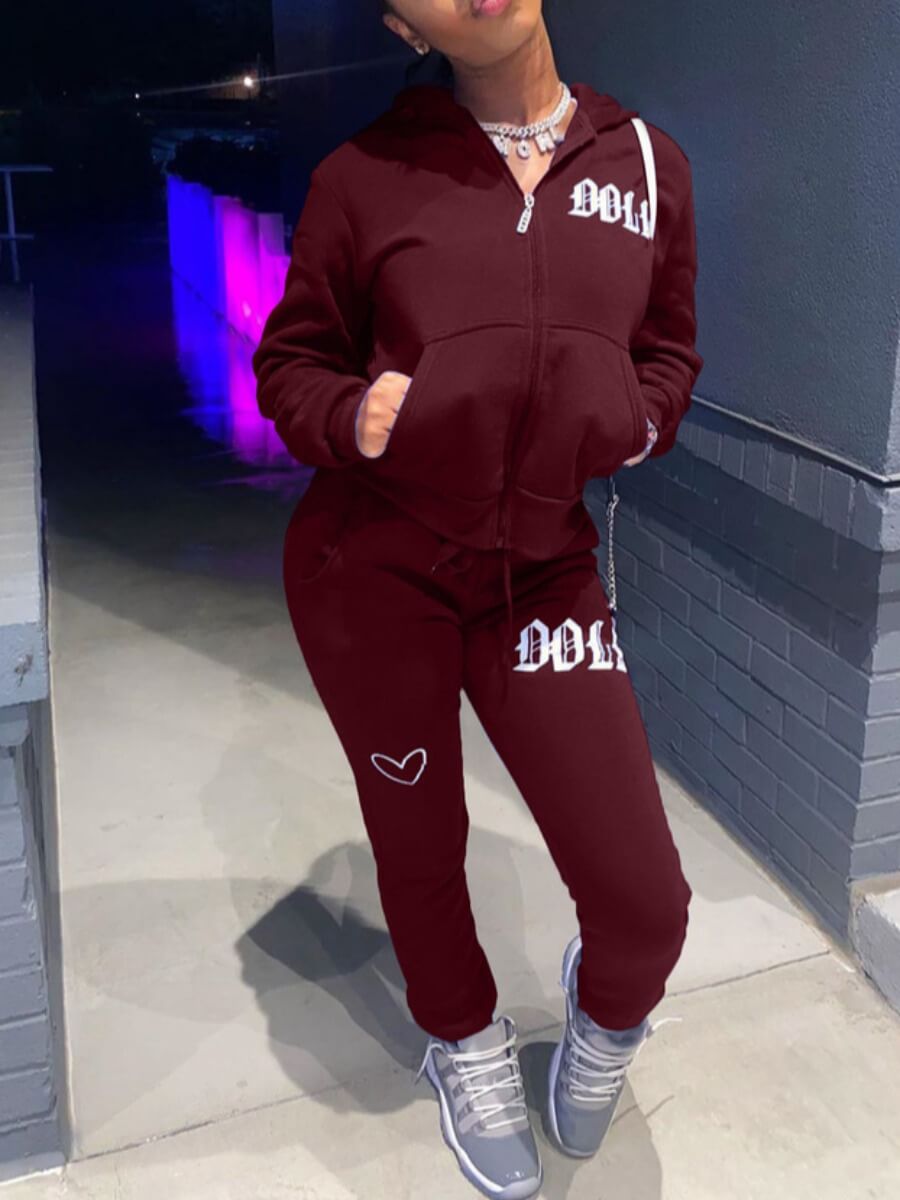 Lovely Casual Hooded Collar Embroidered Zipper Design Wine Red Two Piece Pants Set
Lovely Casual Hooded Collar Embroidered Zipper Design Wine Red Two Piece Pants Set
