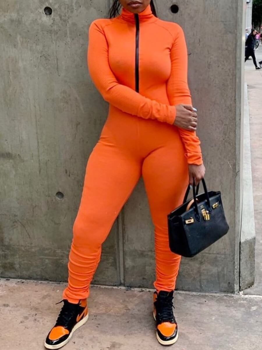 LW Sportswear Zipper Design Skinny Orange One-piece Jumpsuit
LW Sportswear Zipper Design Skinny Orange One-piece Jumpsuit