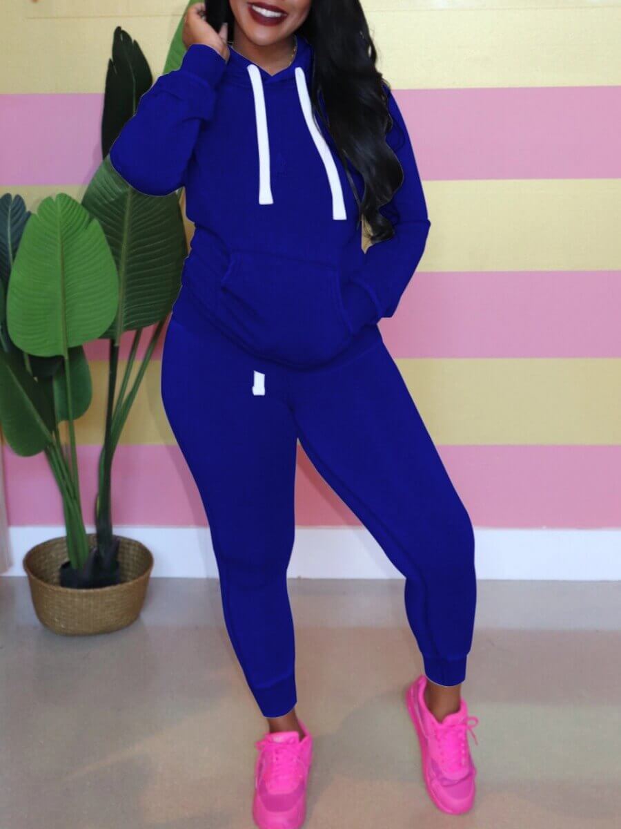 Lovely Casual Hooded Collar Kangaroo Pocket Blue Two Piece Pants Set
Lovely Casual Hooded Collar Kangaroo Pocket Blue Two Piece Pants Set