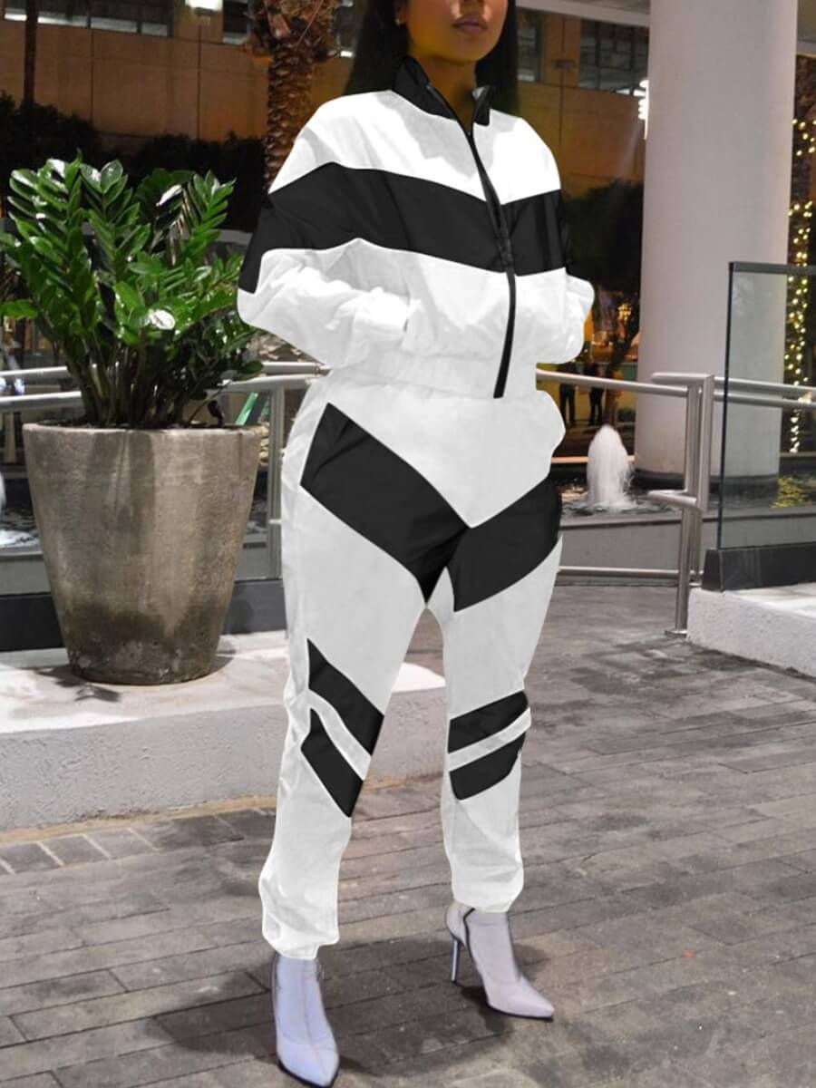 Lovely Casual Striped Patchwork Zipper Design Black Plus Size Two-piece Pants Set
Lovely Casual Striped Patchwork Zipper Design Black Plus Size Two-piece Pants Set