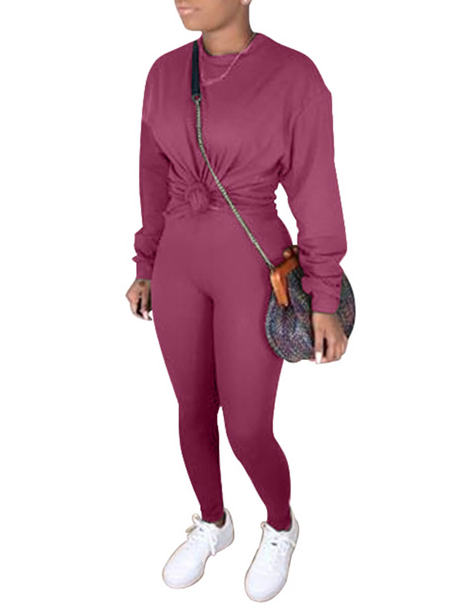 Lovely Casual O Neck Long Sleeve Purplish Red Plus Size Two-piece Pants Set
Lovely Casual O Neck Long Sleeve Purplish Red Plus Size Two-piece Pants Set