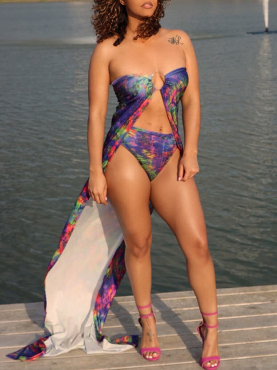 Lovely Stylish Tie-dye Metal Accessories Decoration Purple Two-piece Swimsuit
Lovely Stylish Tie-dye Metal Accessories Decoration Purple Two-piece Swimsuit