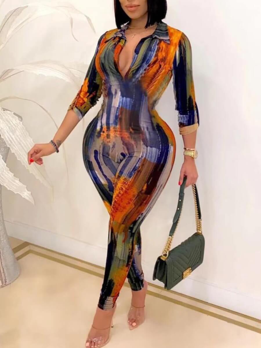 Lovely Street Print Patchwork Multicolor Plus Size One-piece Jumpsuit, Multi
Lovely Street Print Patchwork Multicolor Plus Size One-piece Jumpsuit, Multi