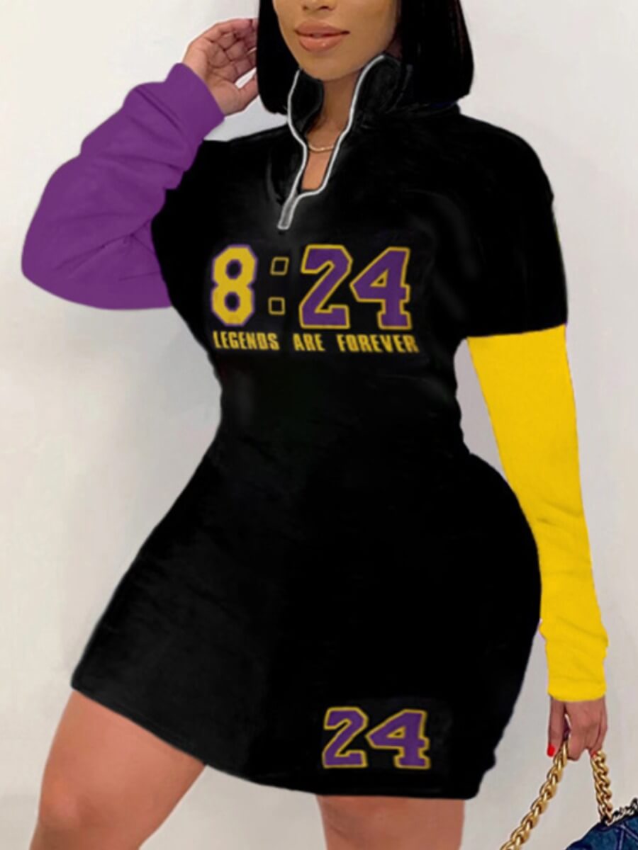 Lovely Sportswear Letter Print Color-lump Patchwork Yellow Knee Length Plus Size Dress
Lovely Sportswear Letter Print Color-lump Patchwork Yellow Knee Length Plus Size Dress