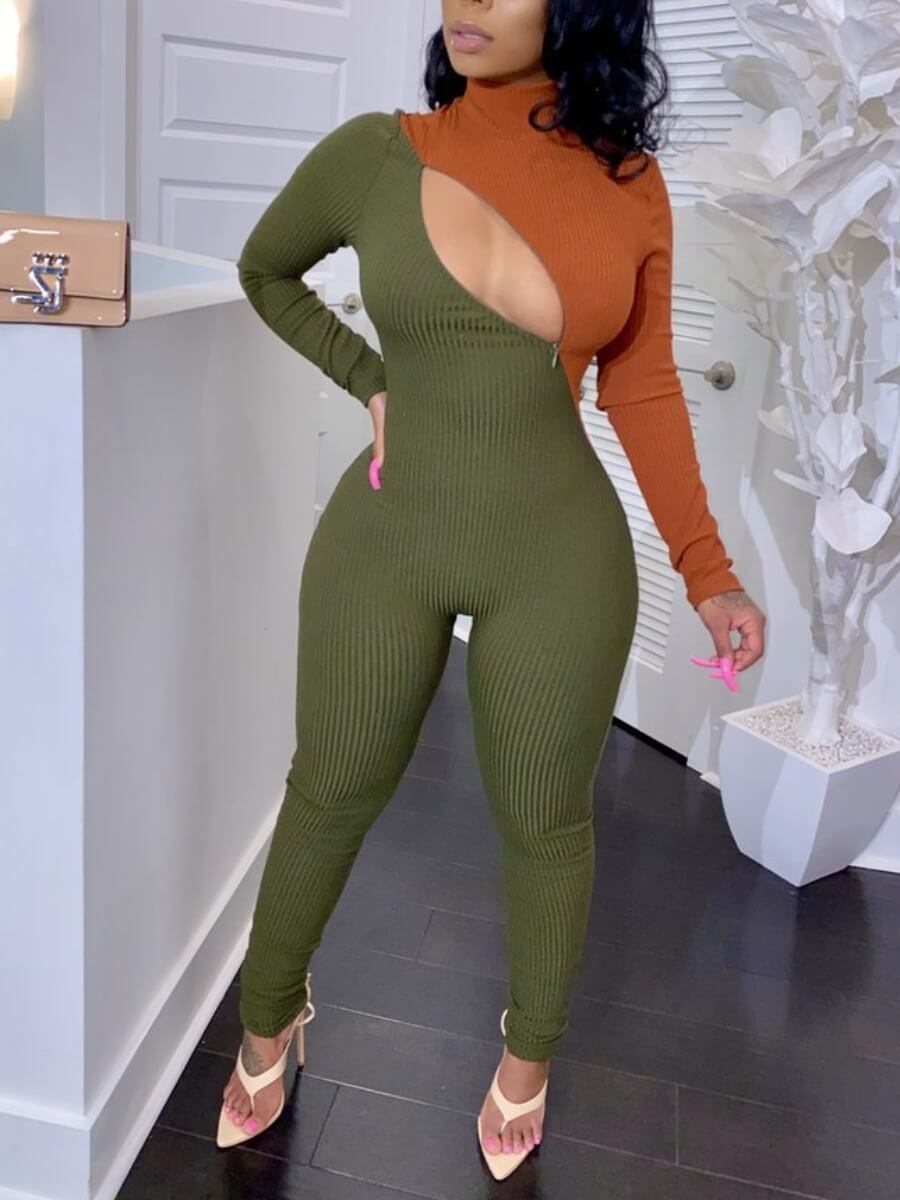 Lovely Chic Turtleneck Hollow-out Patchwork Army Green Plus Size One-piece Jumpsuit
Lovely Chic Turtleneck Hollow-out Patchwork Army Green Plus Size One-piece Jumpsuit