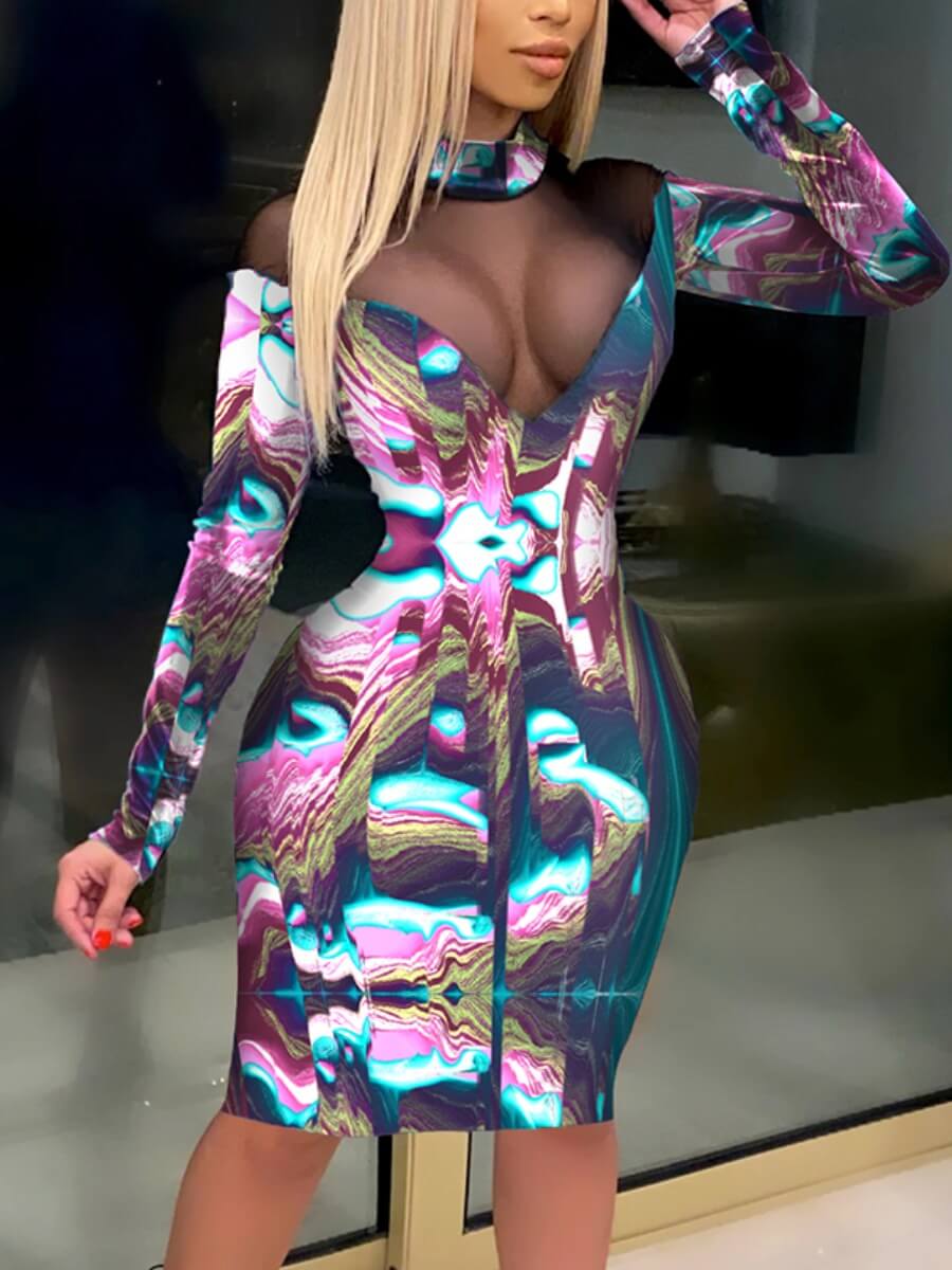 Lovely Sexy Gradient Mesh Patchwork Purple Knee Length Dress(No-positioning Printing)
Lovely Sexy Gradient Mesh Patchwork Purple Knee Length Dress(No-positioning Printing)