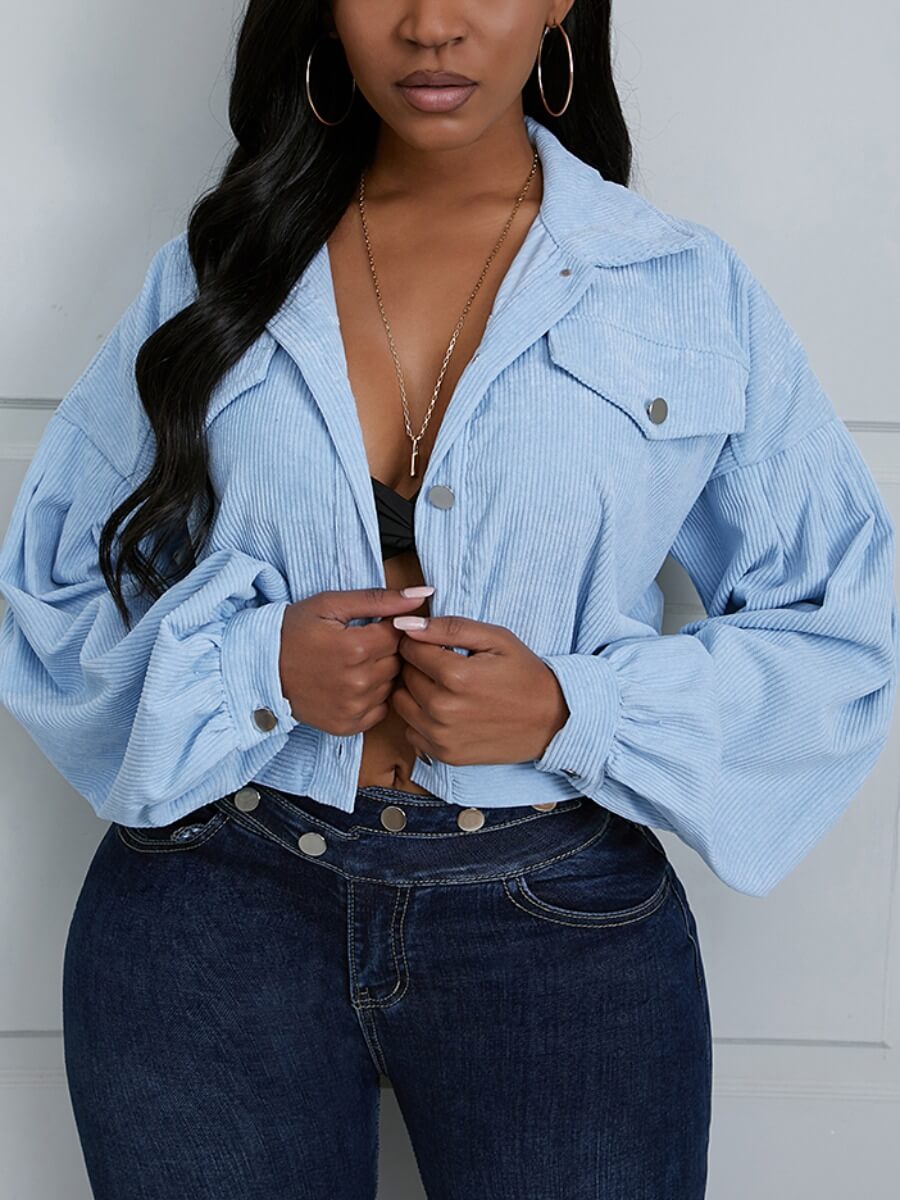 Lovely Casual Turndown Collar Button Decorative Pocket Design Baby Blue Jacket
Lovely Casual Turndown Collar Button Decorative Pocket Design Baby Blue Jacket