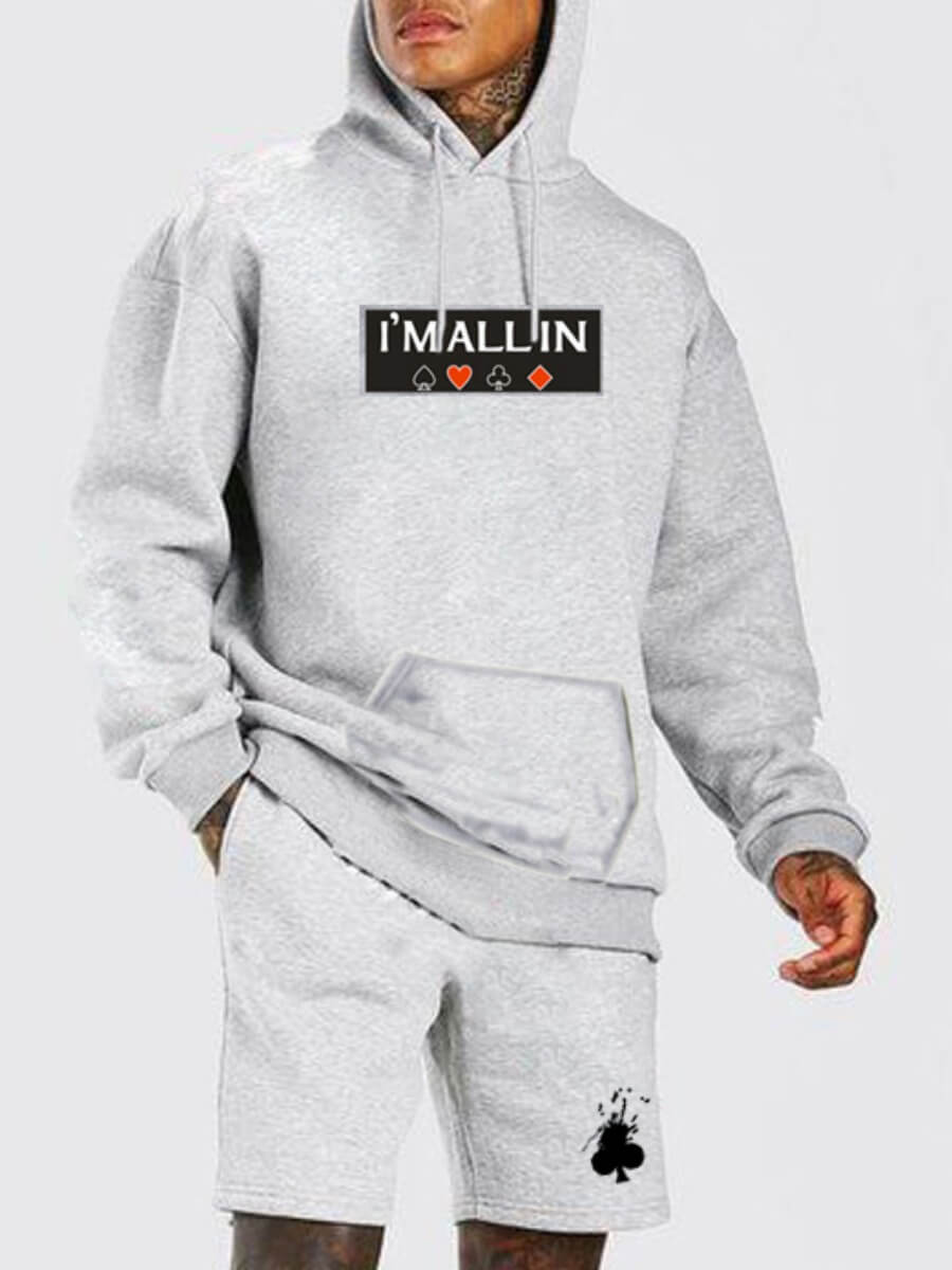 Lovely Men Casual Hooded Collar Letter Print Drawstring Grey Two Piece Shorts Set
Lovely Men Casual Hooded Collar Letter Print Drawstring Grey Two Piece Shorts Set