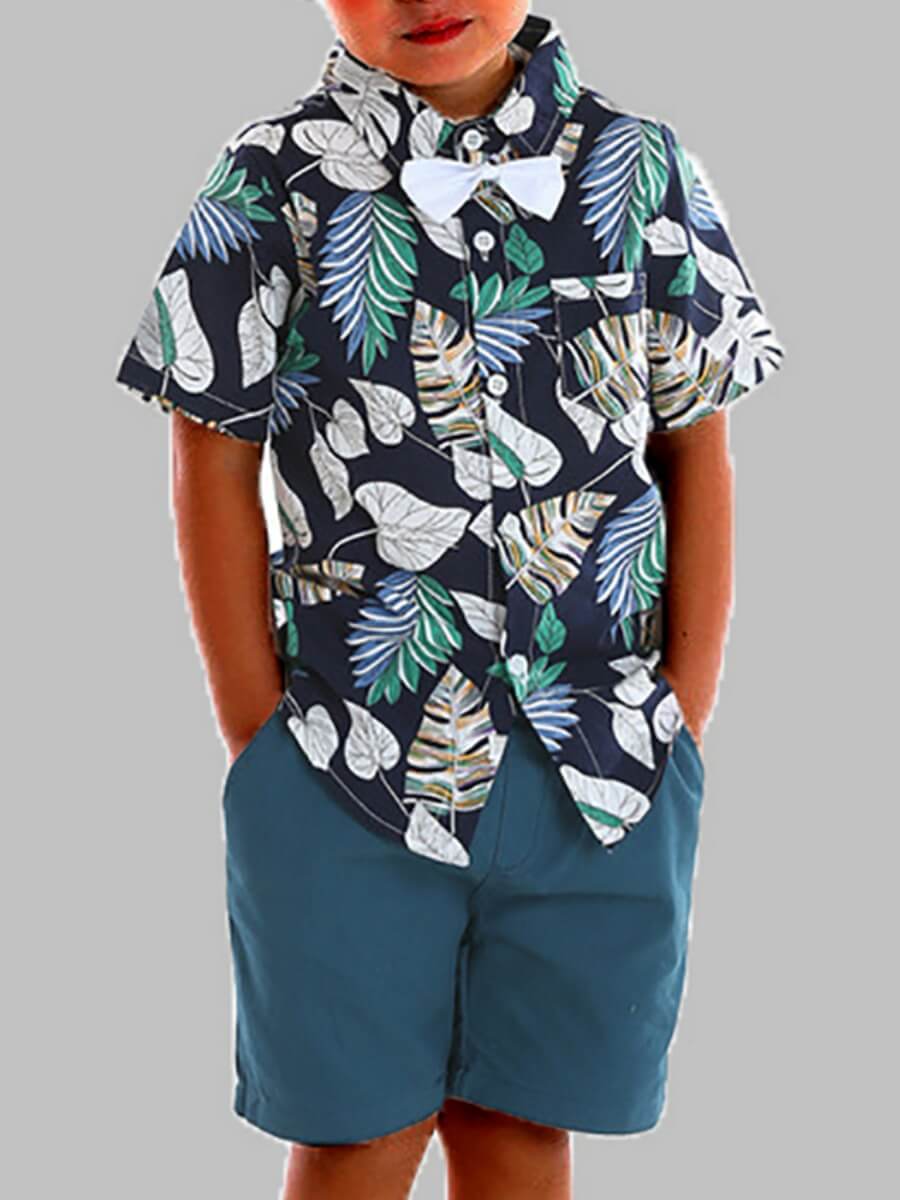 Lovely Boy Casual Floral Print Bow-tie Decoration Deep Blue Two Piece Shorts Set
Lovely Boy Casual Floral Print Bow-tie Decoration Deep Blue Two Piece Shorts Set