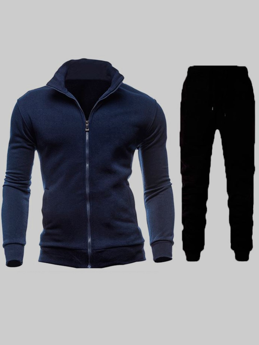 Lovely Sportswear Turndown Collar Zipper Design Navy Blue Men Two Piece Pants Set
Lovely Sportswear Turndown Collar Zipper Design Navy Blue Men Two Piece Pants Set