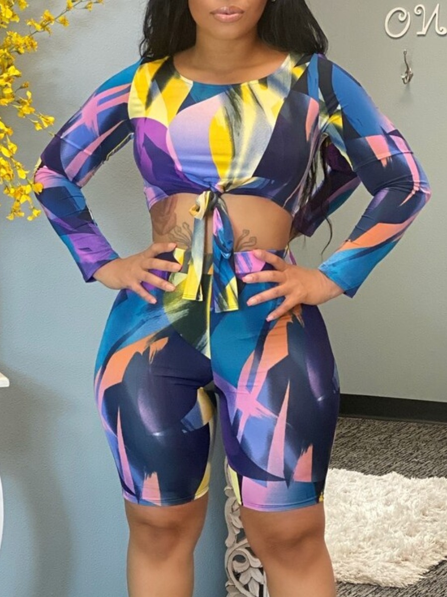 Lovely Casual Graffiti Print Bandage Design Multicolor Two Piece Shorts Set, Multi
Lovely Casual Graffiti Print Bandage Design Multicolor Two Piece Shorts Set, Multi