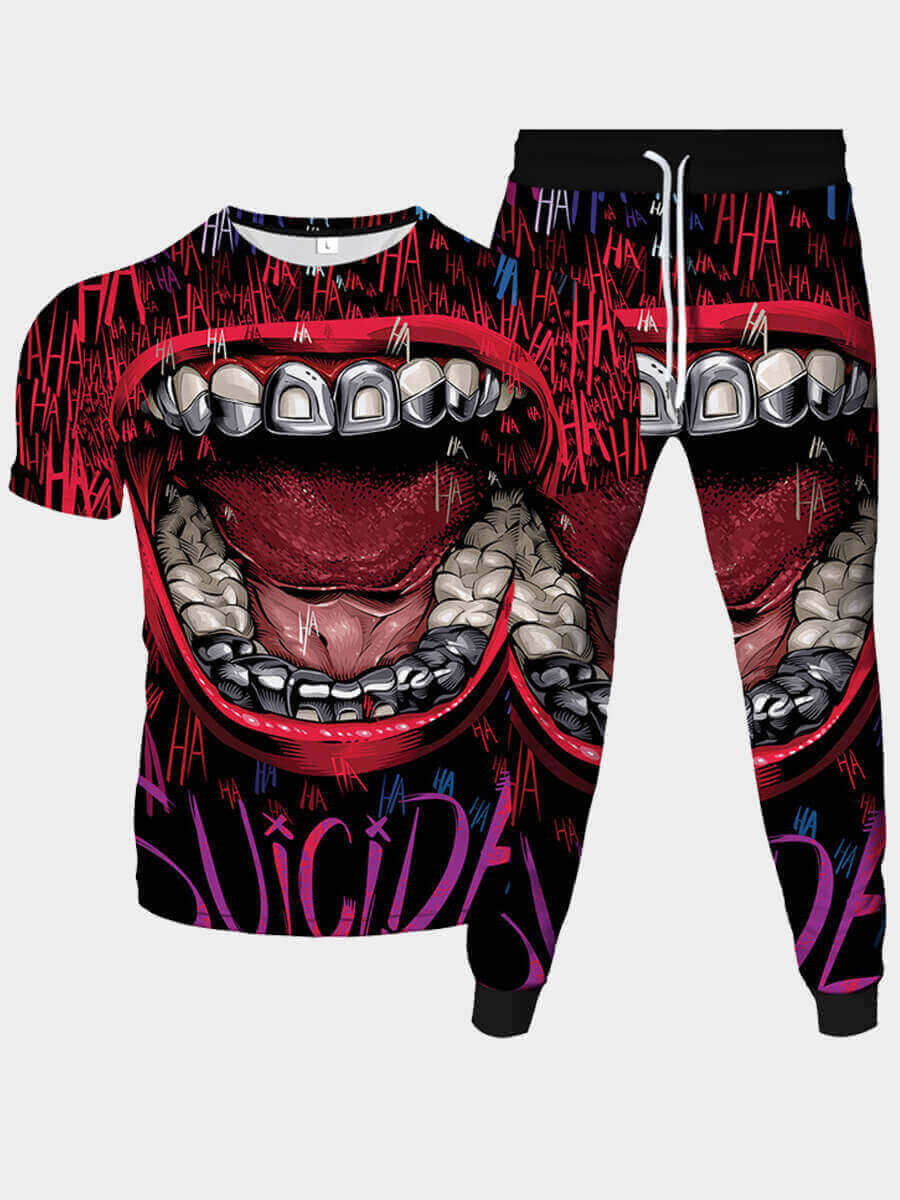 Lovely Men Street O Neck Graffiti Print Multicolor Two Piece Pants Set, Multi
Lovely Men Street O Neck Graffiti Print Multicolor Two Piece Pants Set, Multi