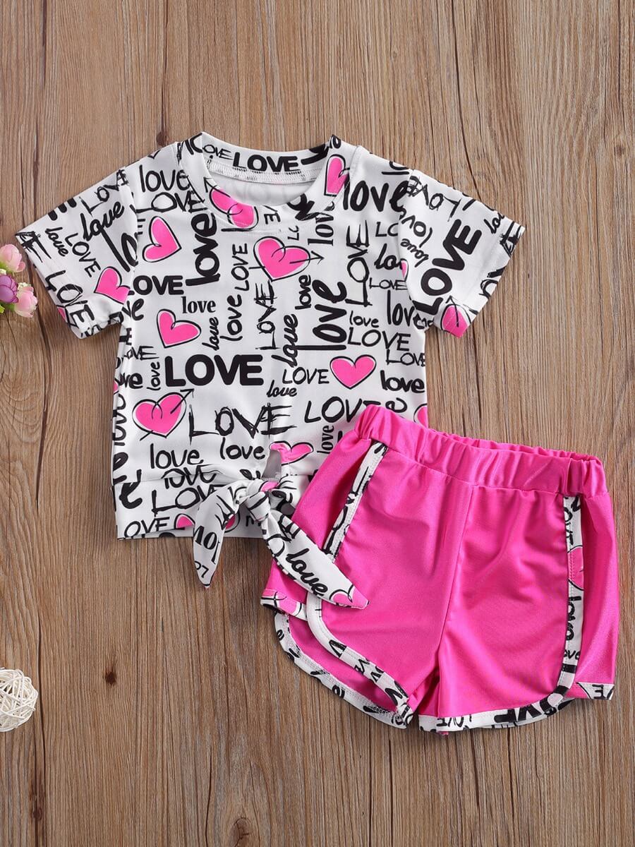 Lovely Casual Letter Heart-shaped Print Patchwork Rose Red Girl Two Piece Shorts Set
Lovely Casual Letter Heart-shaped Print Patchwork Rose Red Girl Two Piece Shorts Set