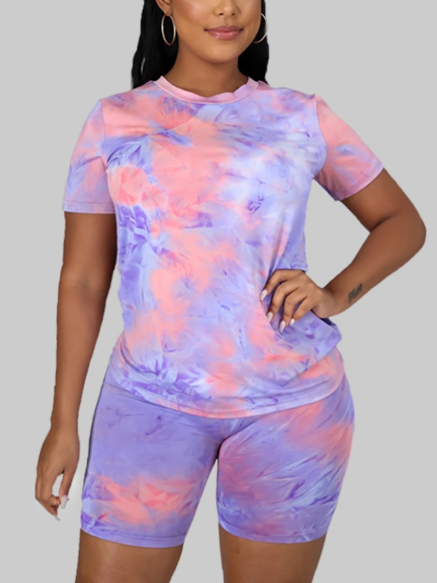 LW Plus Size Trendy O Neck Tie-dye Pink Two-piece Shorts Set 
LW Plus Size Trendy O Neck Tie-dye Pink Two-piece Shorts Set