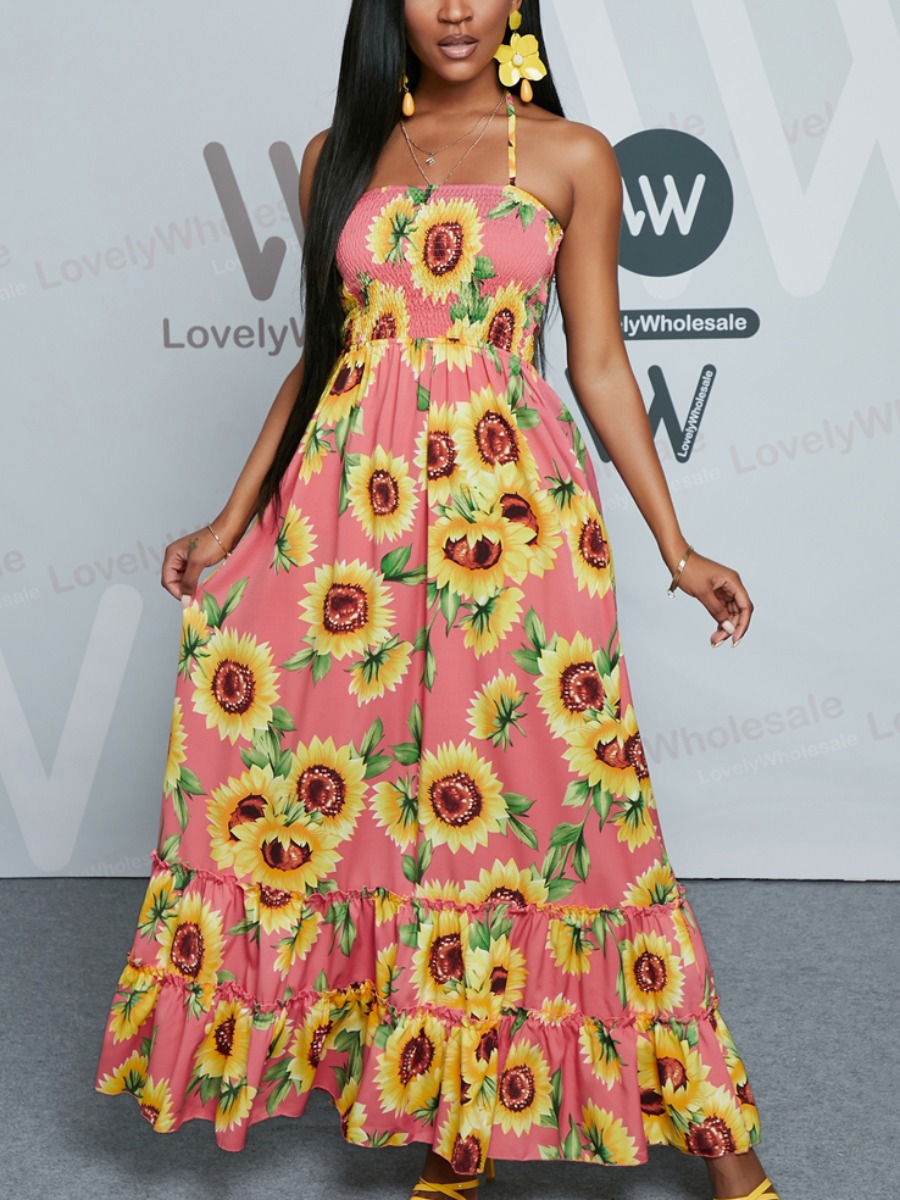 Lovely Elegant Floral Print Backless Ruffle Design Yellow Ankle Length Dress
Lovely Elegant Floral Print Backless Ruffle Design Yellow Ankle Length Dress