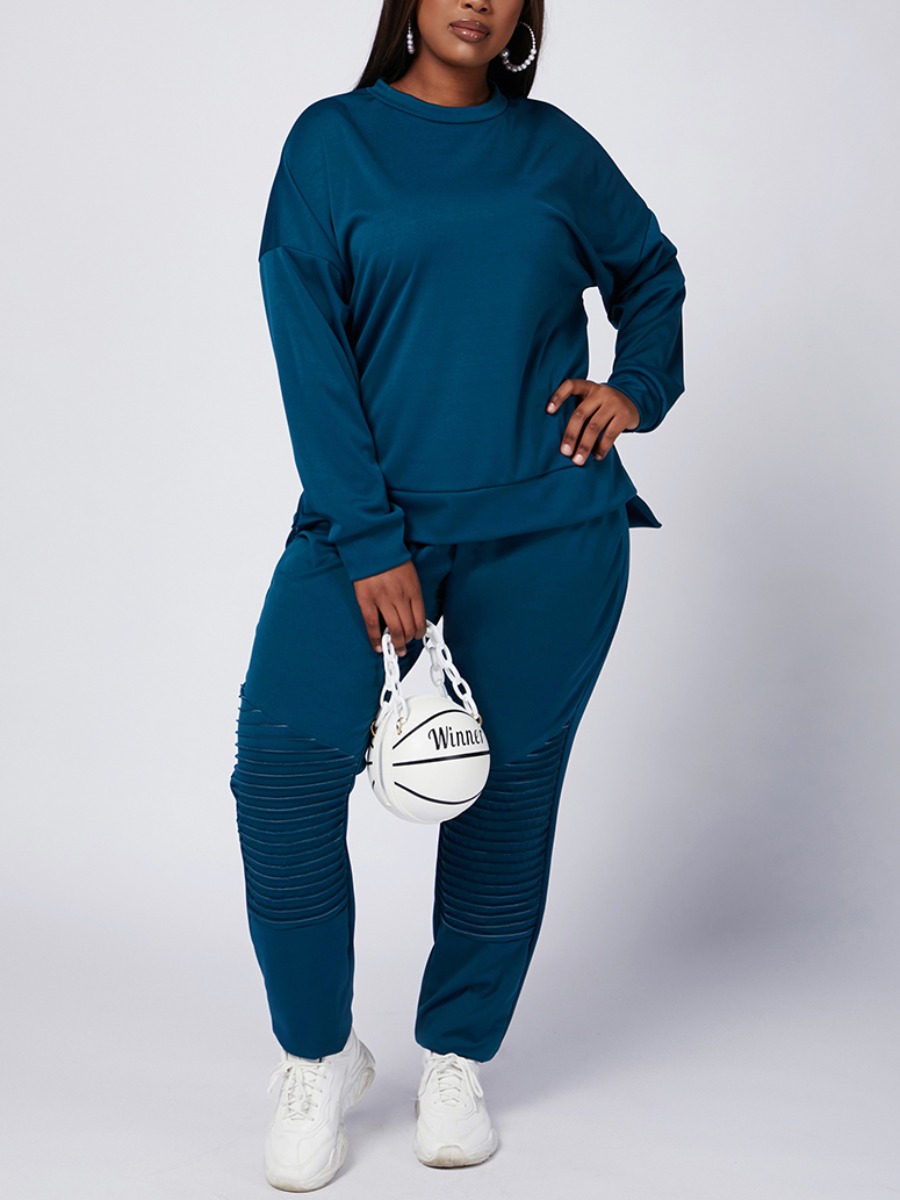 Lovely Plus Size Casual Dropped Shoulder Split Deep Blue Two-piece Pants Set
Lovely Plus Size Casual Dropped Shoulder Split Deep Blue Two-piece Pants Set