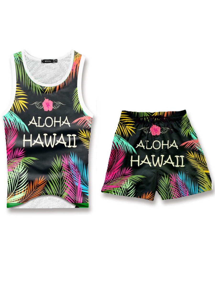 Lovely Men Sporty Floral Letter Print Multicolor Two Piece Shorts Set, Multi
Lovely Men Sporty Floral Letter Print Multicolor Two Piece Shorts Set, Multi
