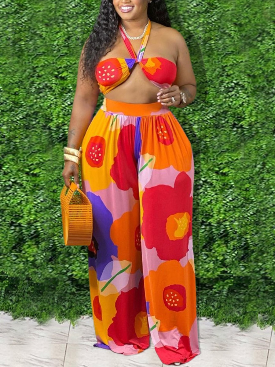 Lovely Plus Size Boho Off The Shoulder Print Multicolor Two-piece Pants Set, Multi
Lovely Plus Size Boho Off The Shoulder Print Multicolor Two-piece Pants Set, Multi