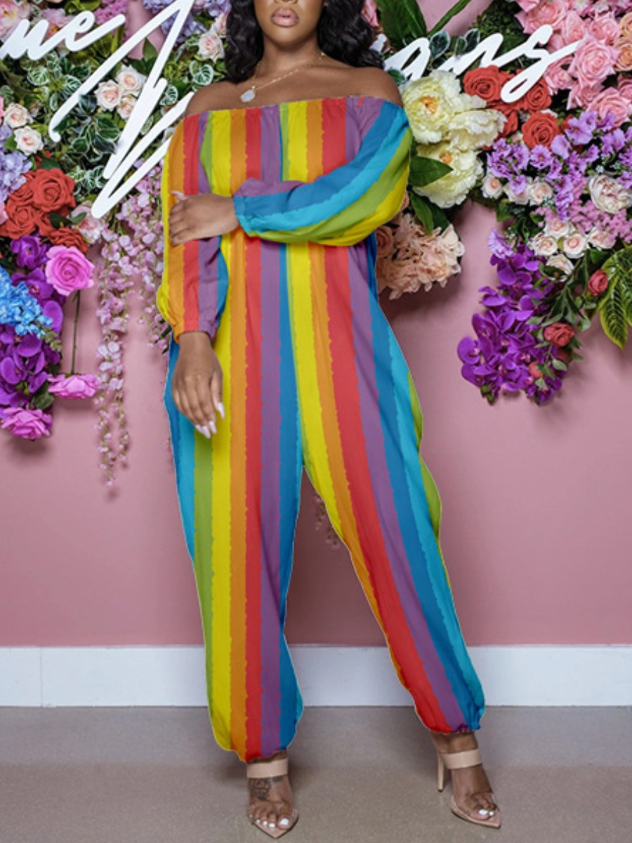 Lovely Casual Off The Shoulder Striped Multicolor One-piece Jumpsuit, Multicolor mstn
Lovely Casual Off The Shoulder Striped Multicolor One-piece Jumpsuit, Multicolor mstn