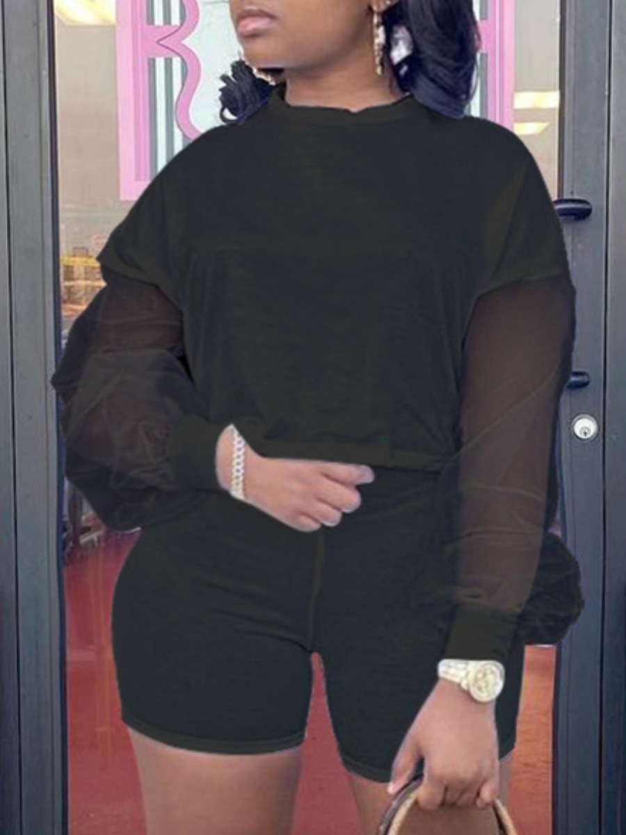 Lovely Sweet Dropped Shoulder See-through Black Plus Size Two-piece Shorts Set
Lovely Sweet Dropped Shoulder See-through Black Plus Size Two-piece Shorts Set