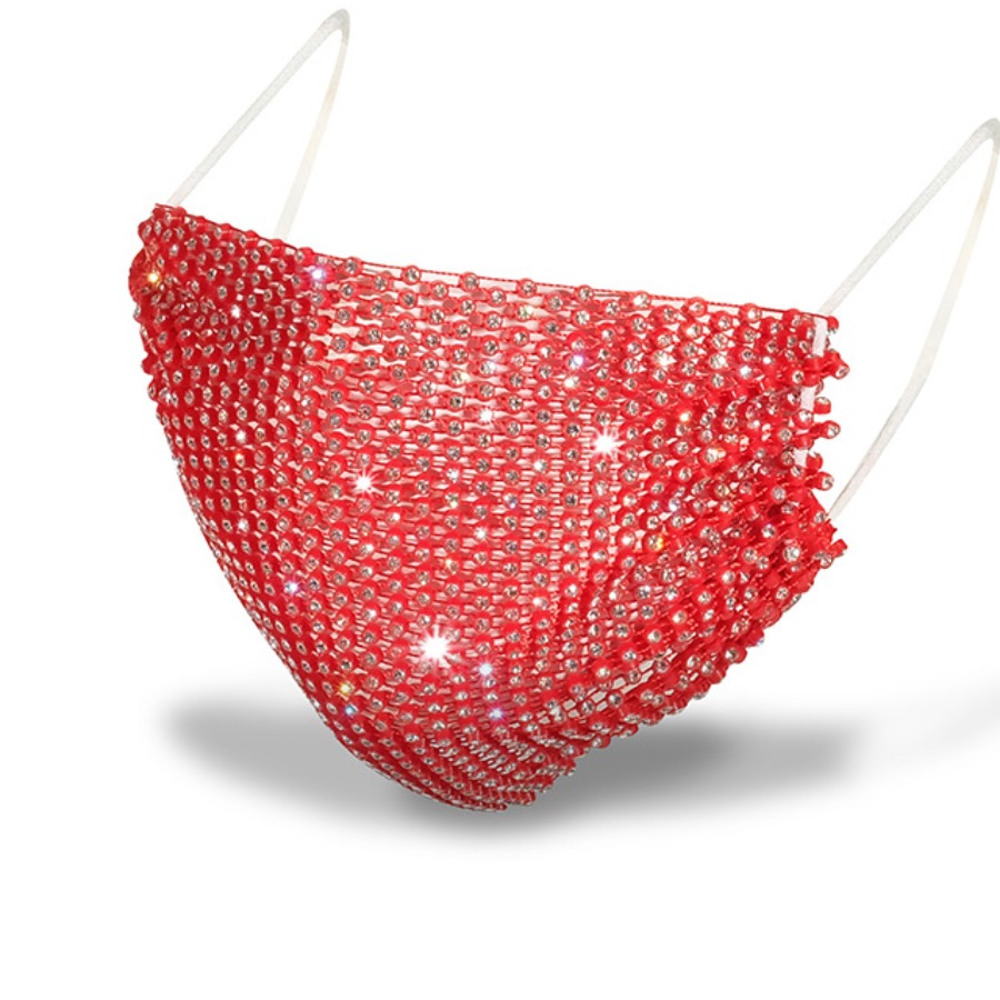 Lovely Casual Sequined Red Face Mask