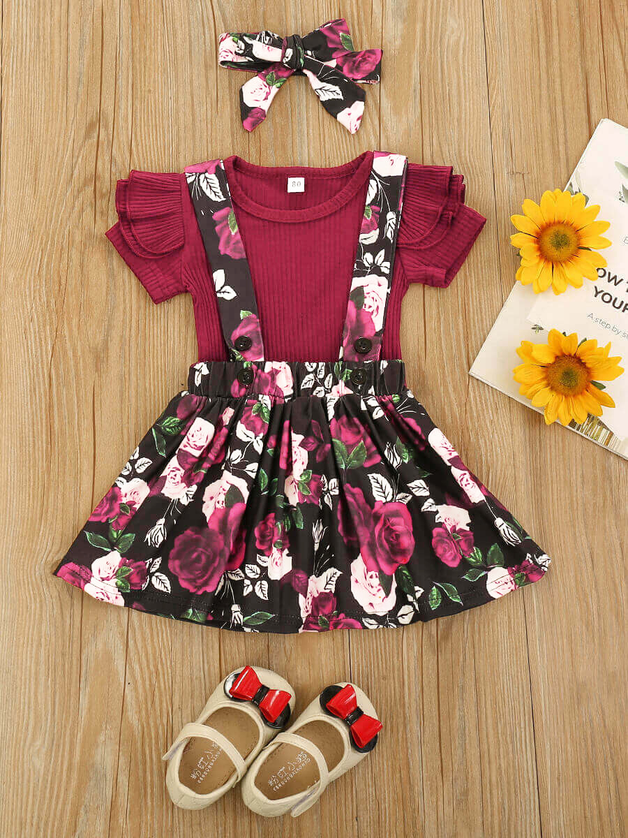 Lovely Girl Sweet Flounce Design Floral Print Wine Red Two Piece Skirt Set(With Headband)
Lovely Girl Sweet Flounce Design Floral Print Wine Red Two Piece Skirt Set(With Headband)