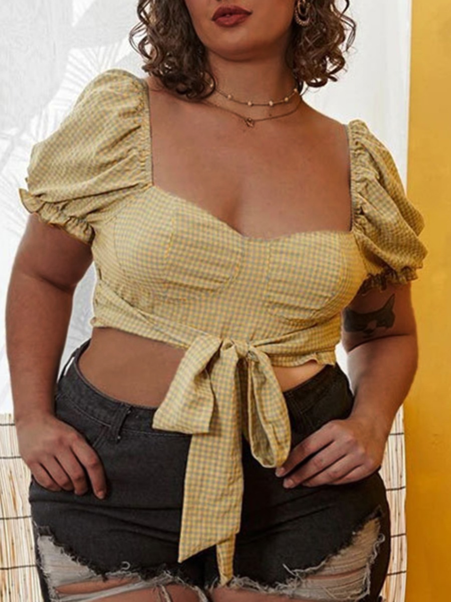 Lovely Casual Plaid Print Ruffle Bandage Design Army Green Plus Size Blouse
Lovely Casual Plaid Print Ruffle Bandage Design Army Green Plus Size Blouse
