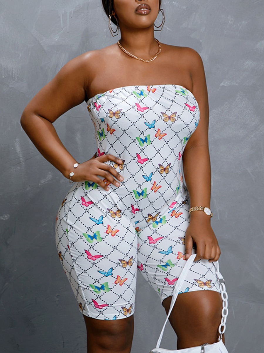 Lovely Plus Size Casual Off The Shoulder Butterfly Print White One-piece Romper
Lovely Plus Size Casual Off The Shoulder Butterfly Print White One-piece Romper