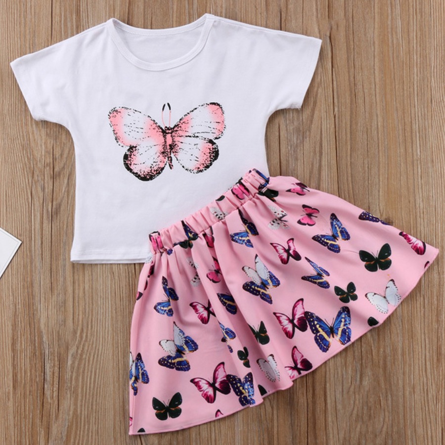 LW COTTON Girl Casual Butterfly Print Flounce Design Pink Two Piece Skirt Set
LW COTTON Girl Casual Butterfly Print Flounce Design Pink Two Piece Skirt Set