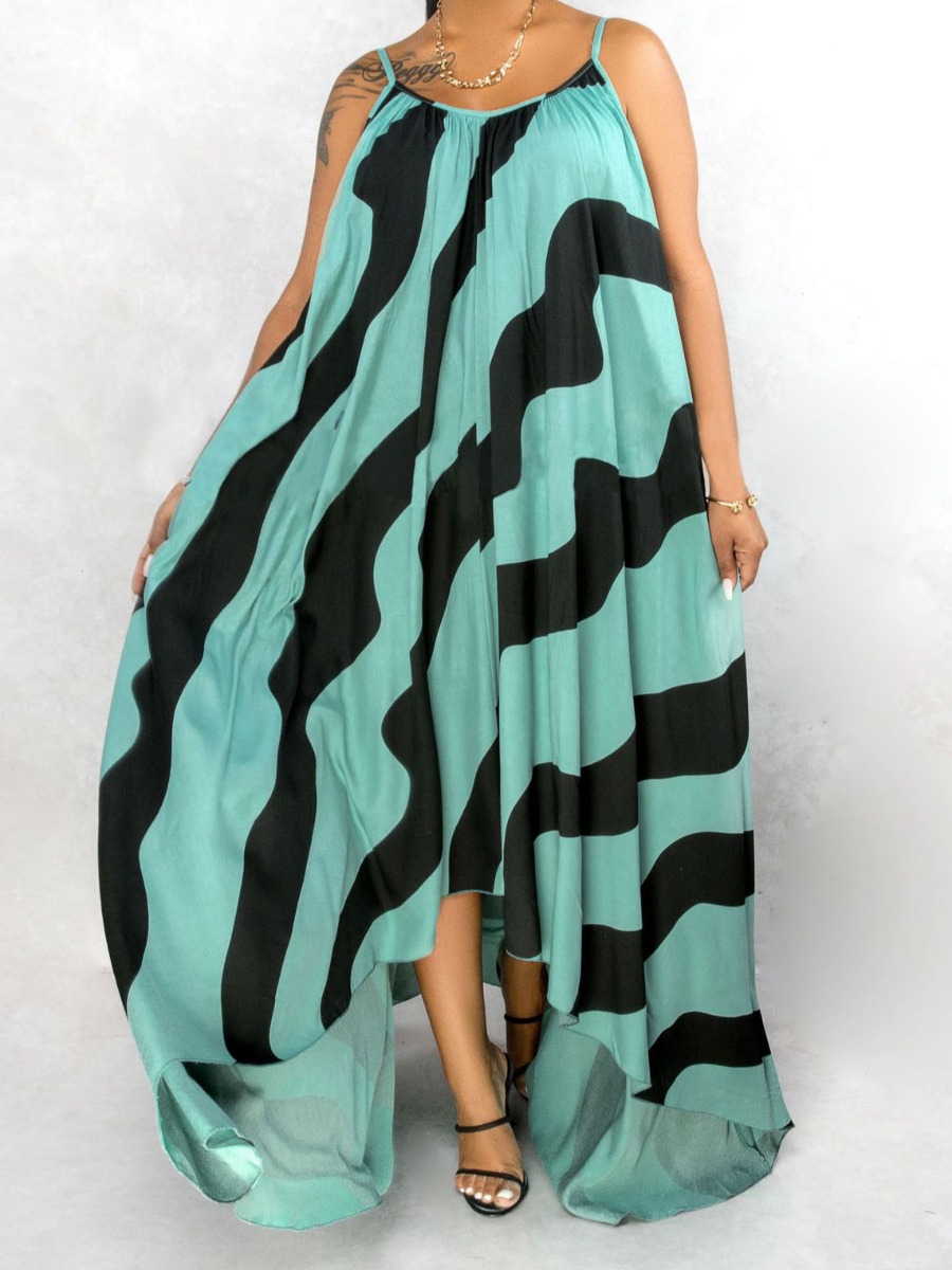 LW BASICS Boho Striped Patchwork Green Floor Length Asymmetrical Dress, Green stripes
LW BASICS Boho Striped Patchwork Green Floor Length Asymmetrical Dress, Green stripes