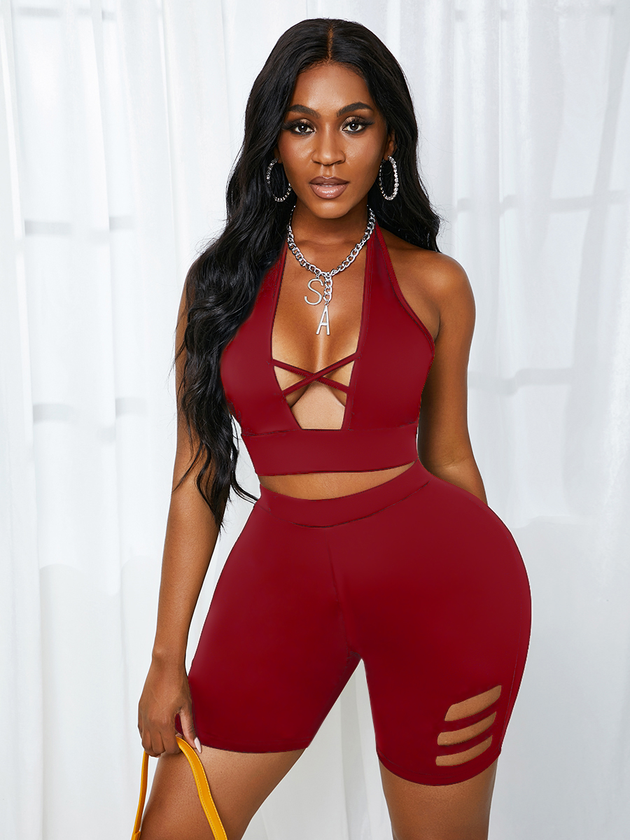 Lovely Cotton Material Series Bandage Hollow-out Design Two Piece Shorts Set, Red
Lovely Cotton Material Series Bandage Hollow-out Design Two Piece Shorts Set, Red