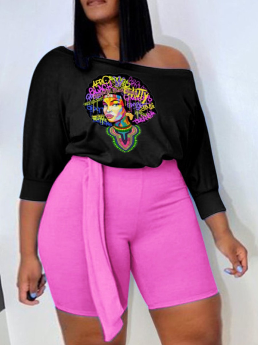 Lovely Plus Size Casual Boat Neck Figure Print Rose Red Two-piece Shorts Set
Lovely Plus Size Casual Boat Neck Figure Print Rose Red Two-piece Shorts Set