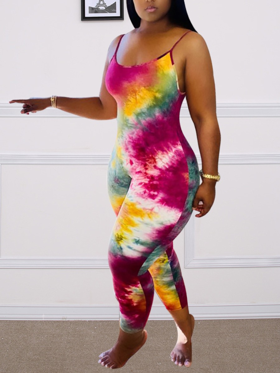 Lovely Plus Size Casual Spaghetti Strap Tie-dye Rose Red One-piece Jumpsuit
Lovely Plus Size Casual Spaghetti Strap Tie-dye Rose Red One-piece Jumpsuit