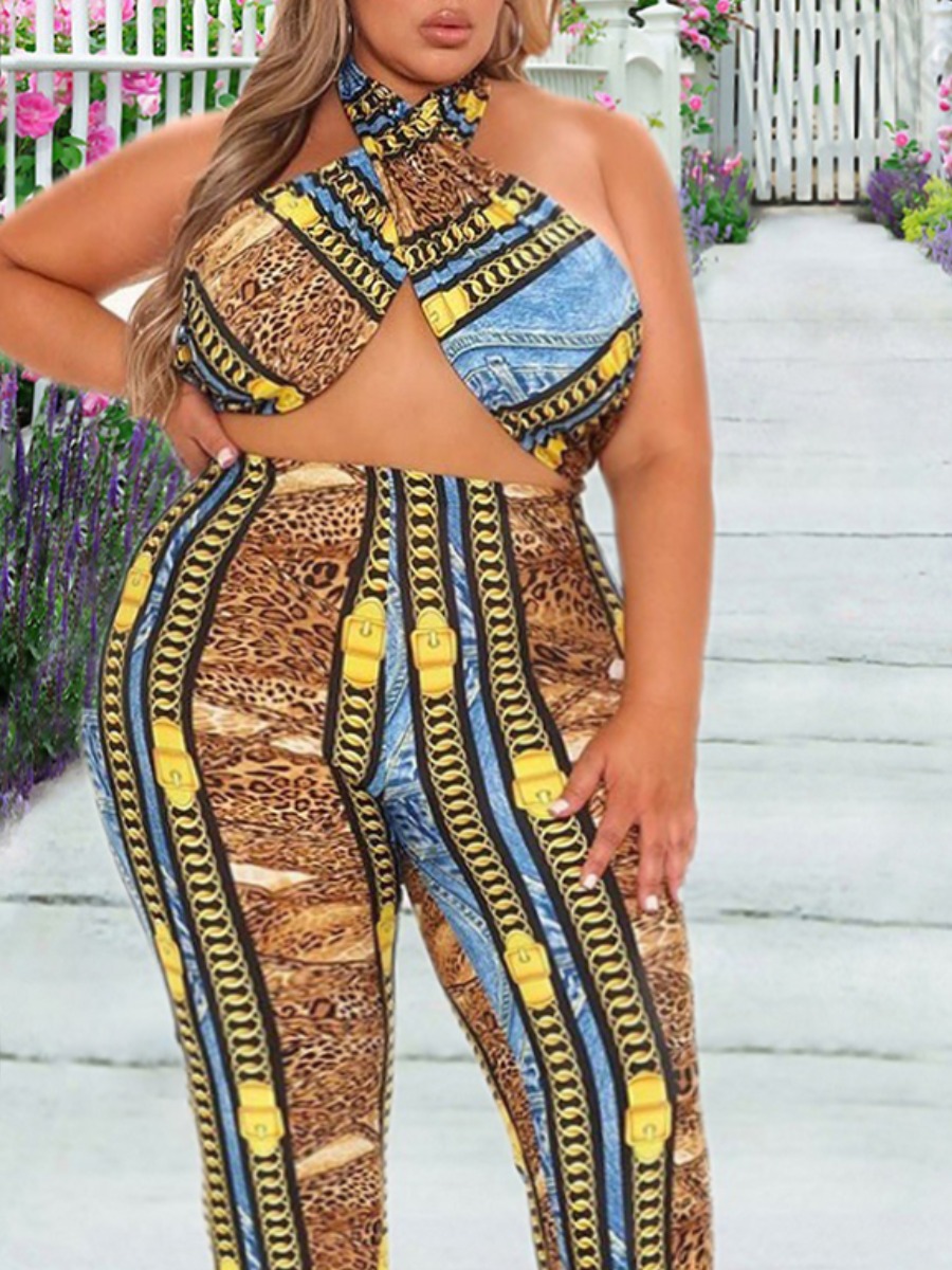Lovely Plus Size Boho Mixed Print Cross-over Design Brown Two-piece Pants Set
Lovely Plus Size Boho Mixed Print Cross-over Design Brown Two-piece Pants Set