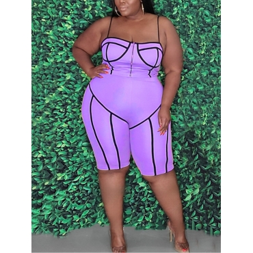 Lovely Plus Size Street Spaghetti Strap Striped Light Purple One-piece Romper
Lovely Plus Size Street Spaghetti Strap Striped Light Purple One-piece Romper