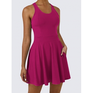 LW Round Neck Breathable Lightweight Yoga 2 Piece Set Tennis Dress, Rose red
LW Round Neck Breathable Lightweight Yoga 2 Piece Set Tennis Dress, Rose red