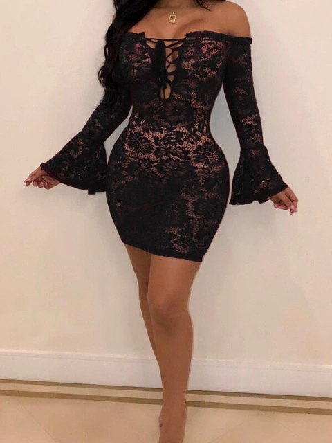 plus size black dress shirts Savannah Sexy Mesh Dress – Shuntel Renay Boutique main image 1