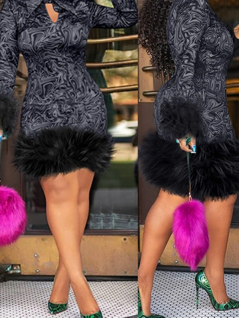 Lovely Chic Turndown Collar Patchwork Black Knee Length Prom Dress Sale |  LovelyWholesale