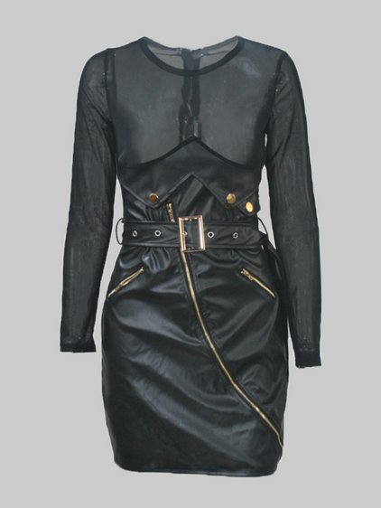 LW Plus Size Leather Belt Design Bodycon Prom Dress Sale | LovelyWholesale