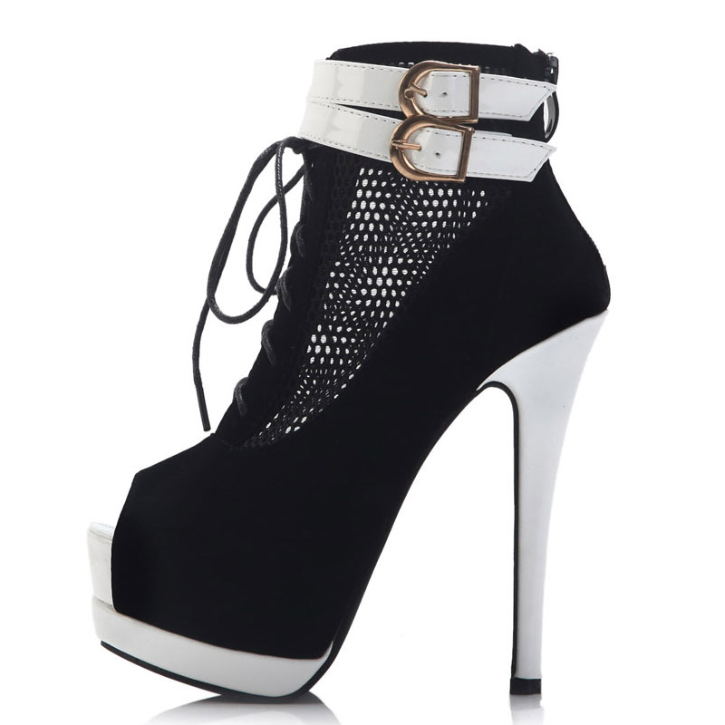 white high heels lace up