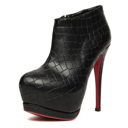 round toe platform booties